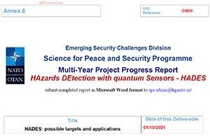 Science for Peace and Security Programme - Multi-Year Project Progress Report